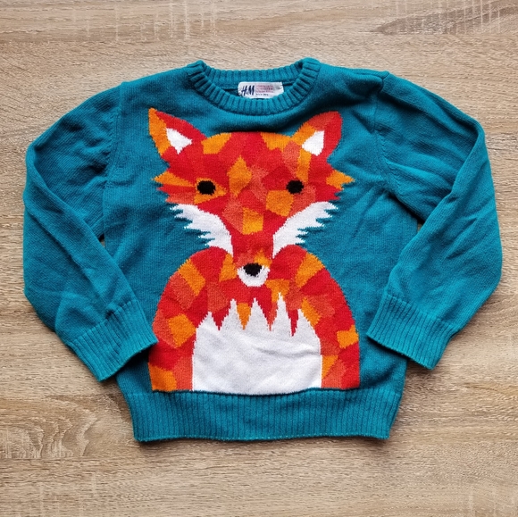 H&M euc/vguc fox sweater 2-4 years - Picture 3 of 14